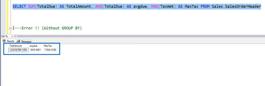 SQL 中的聚合函數及其用法