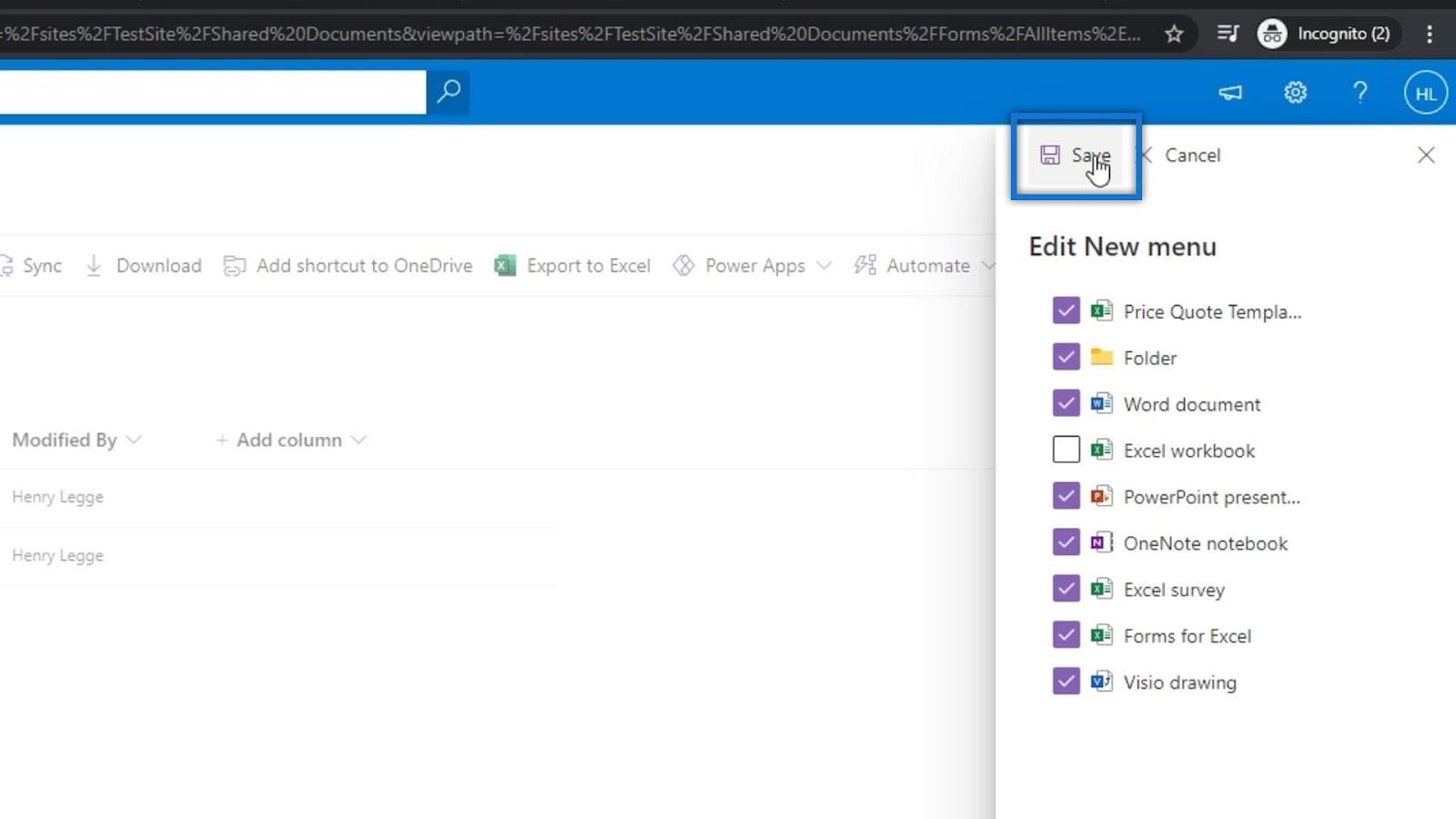 문서 라이브러리용 SharePoint 템플릿