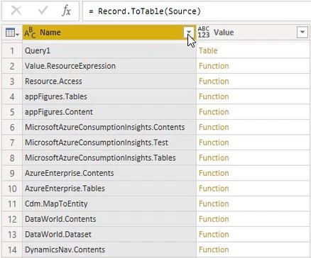 Power Query 関数、キーワード、識別子