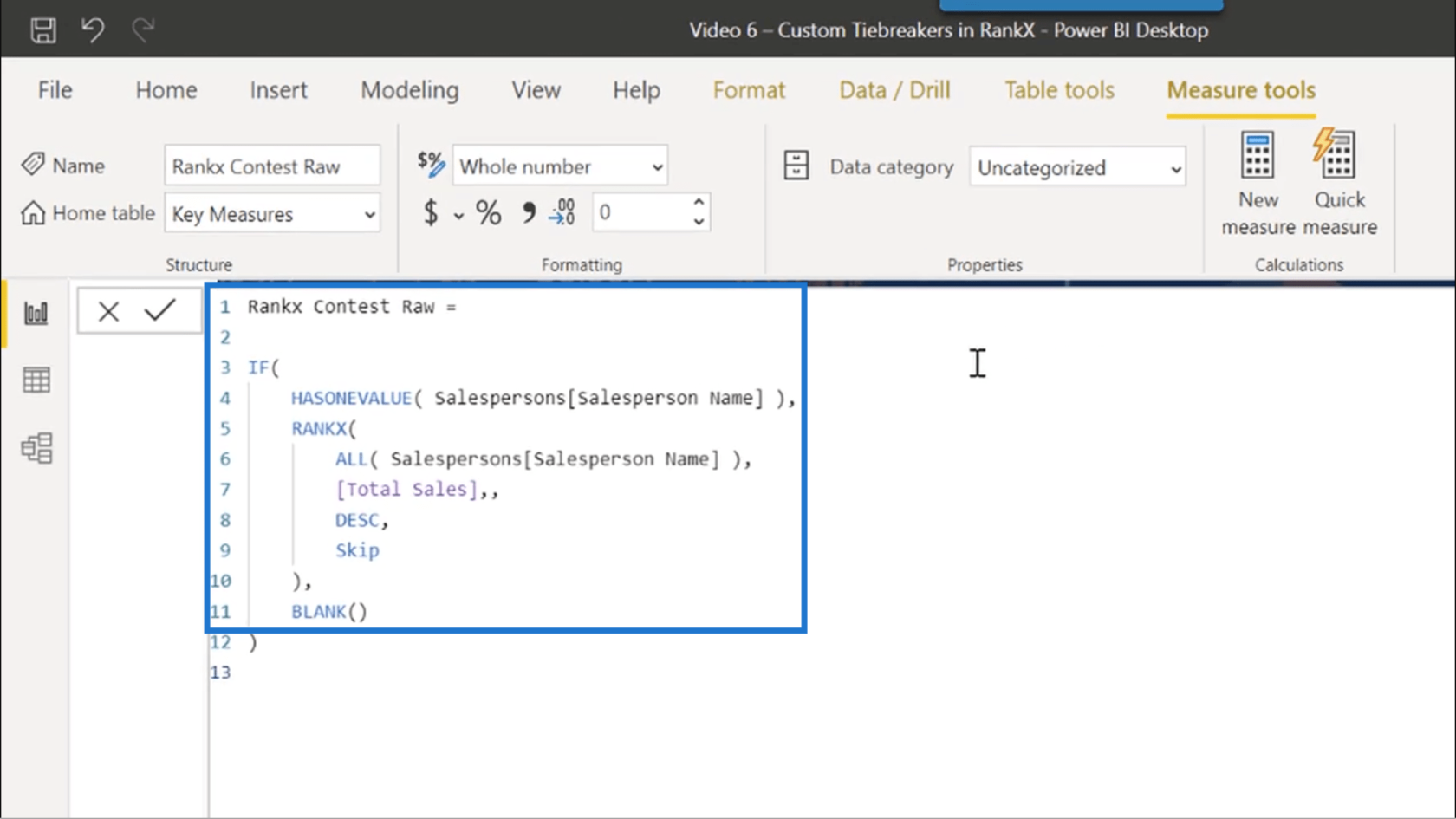 RANKX In LuckyTemplates – 開發自定義決勝局