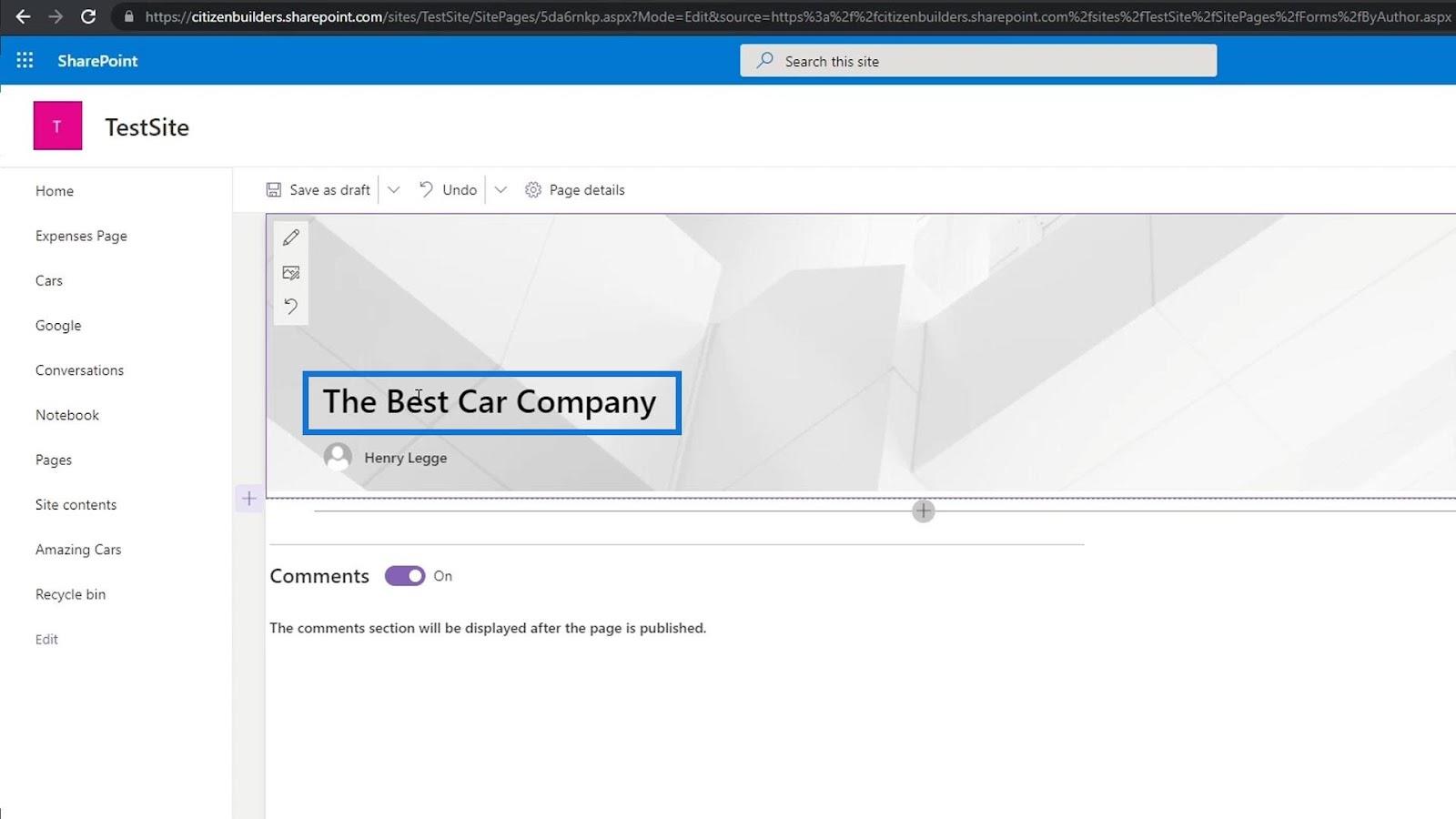 Übersicht und Erstellung der SharePoint-Homepage