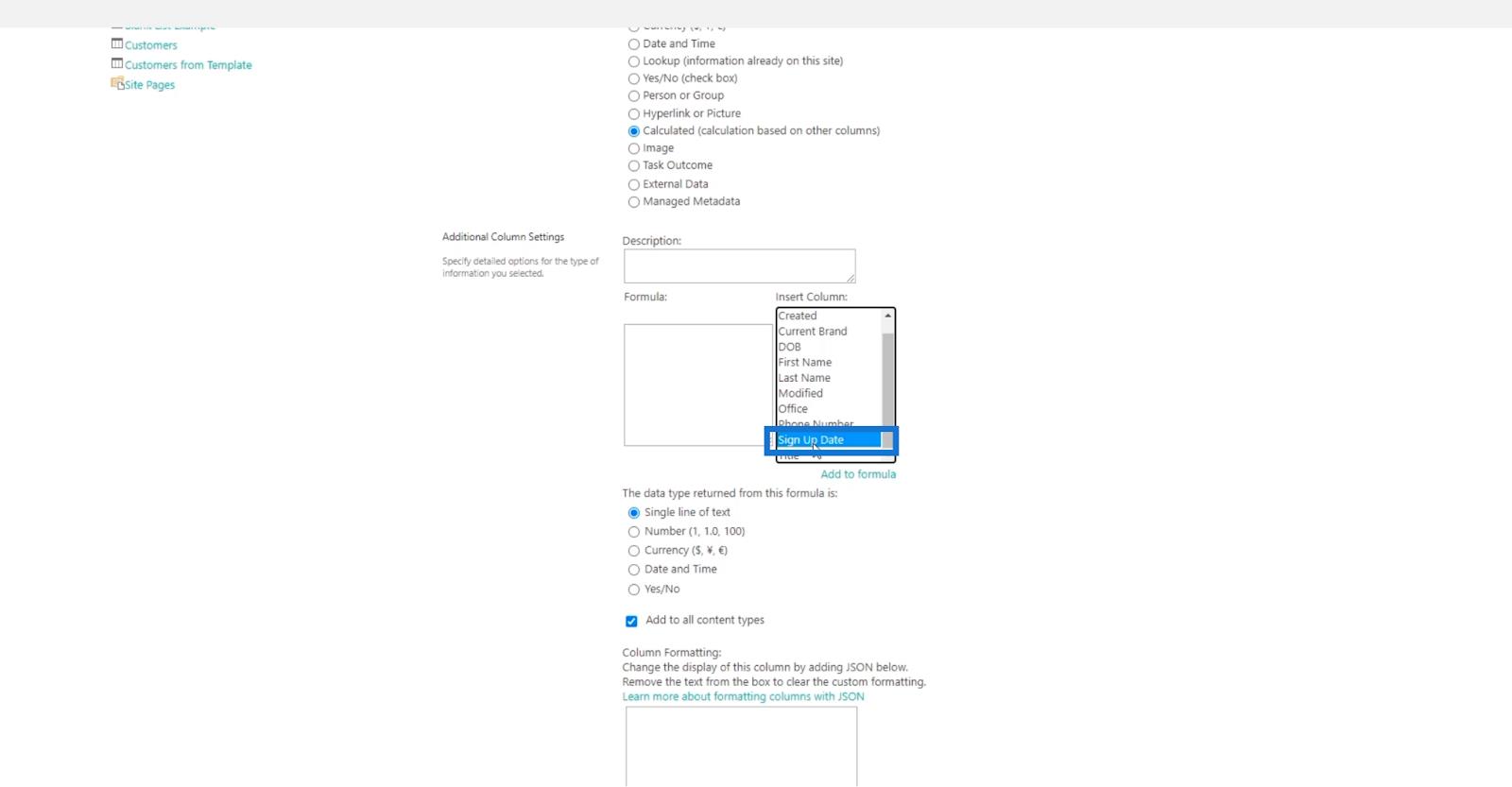SharePoint の計算列 |  概要