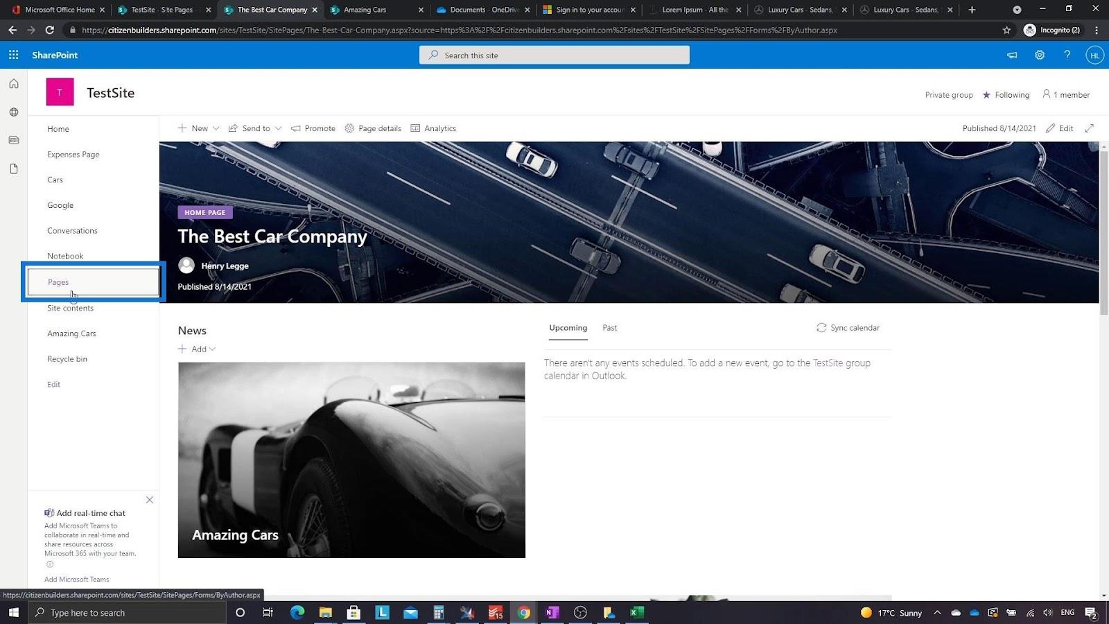 Übersicht und Erstellung der SharePoint-Homepage