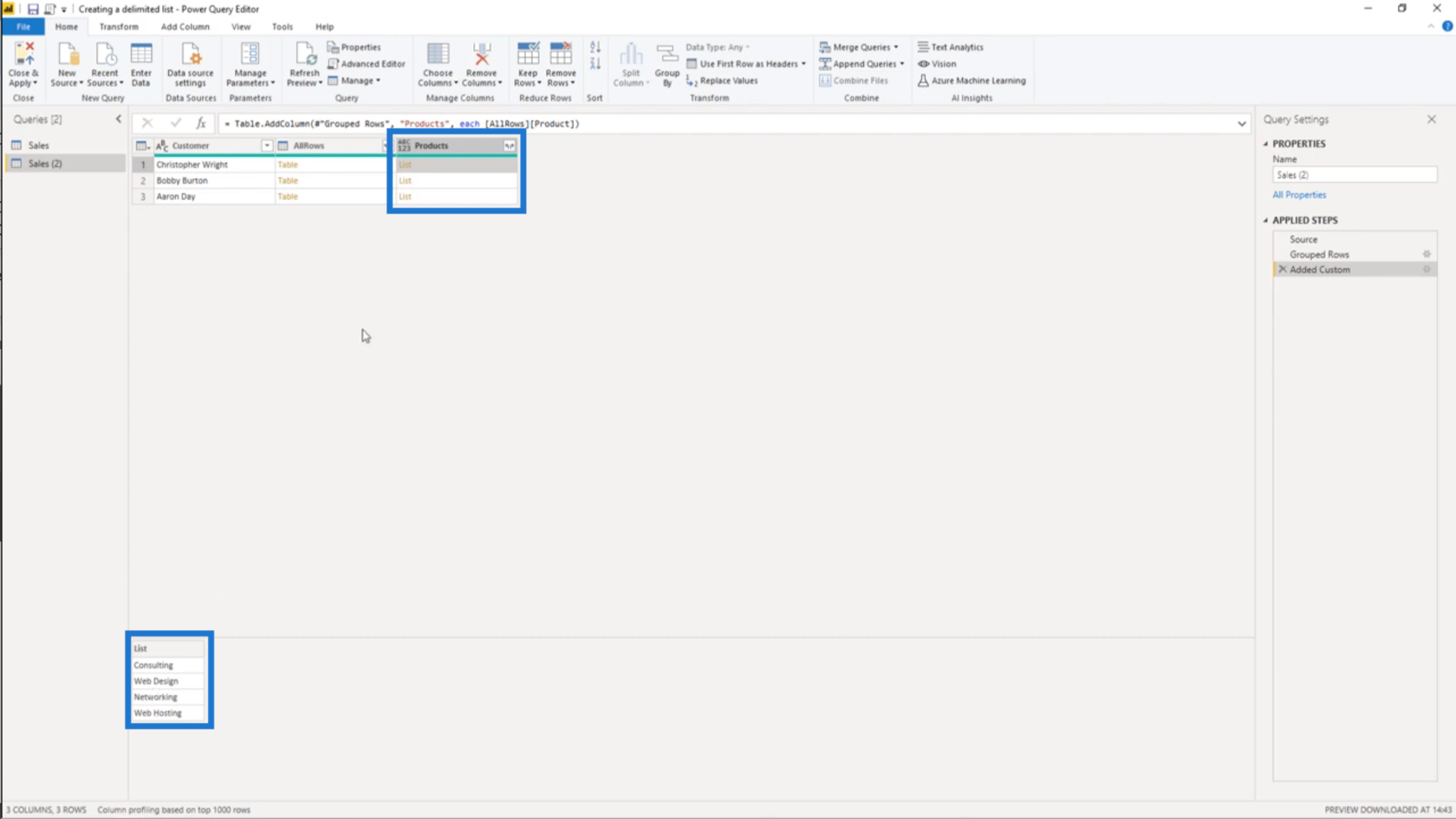 Power Query で区切りリストを作成する – クエリ エディターのチュートリアル