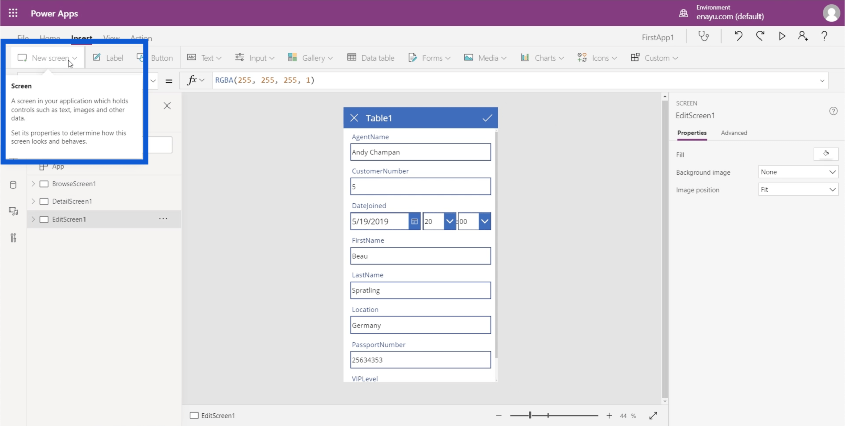 Power Apps 環境：正確設置應用程序元素