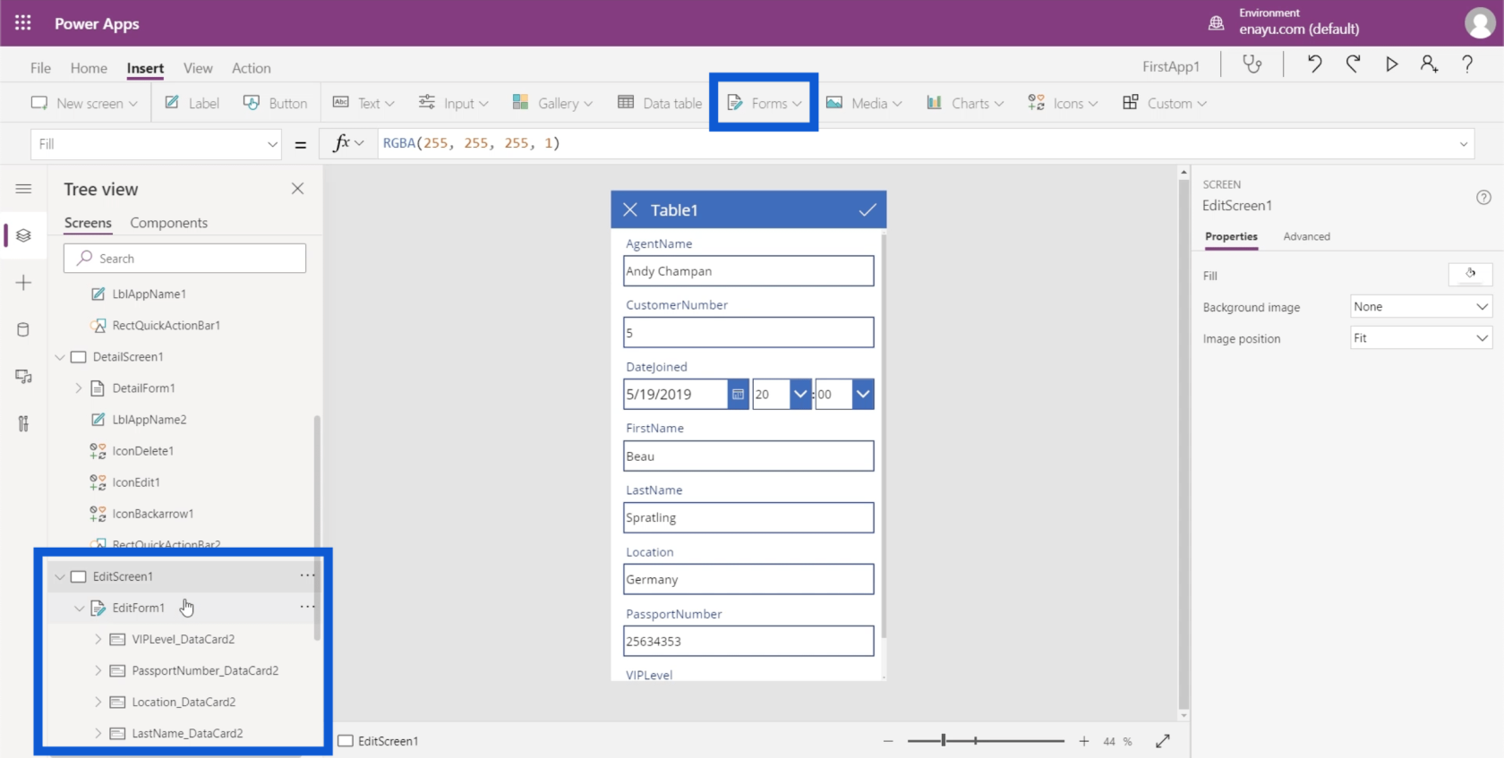 Power Apps 環境：正確設置應用程序元素