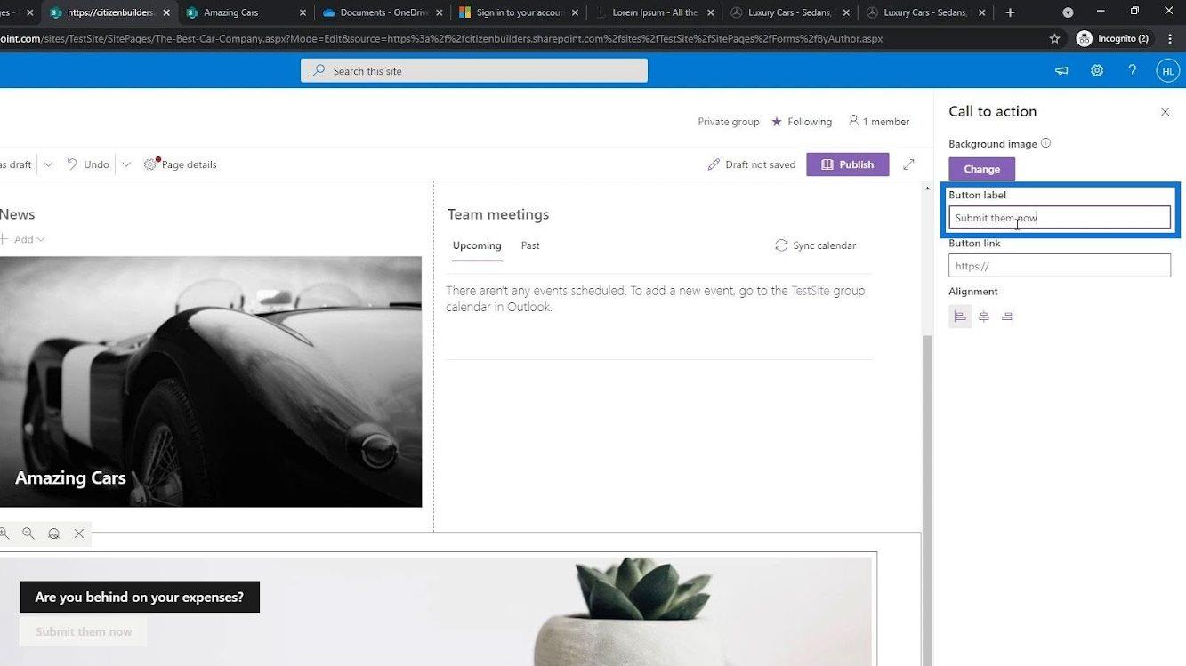 Übersicht und Erstellung der SharePoint-Homepage