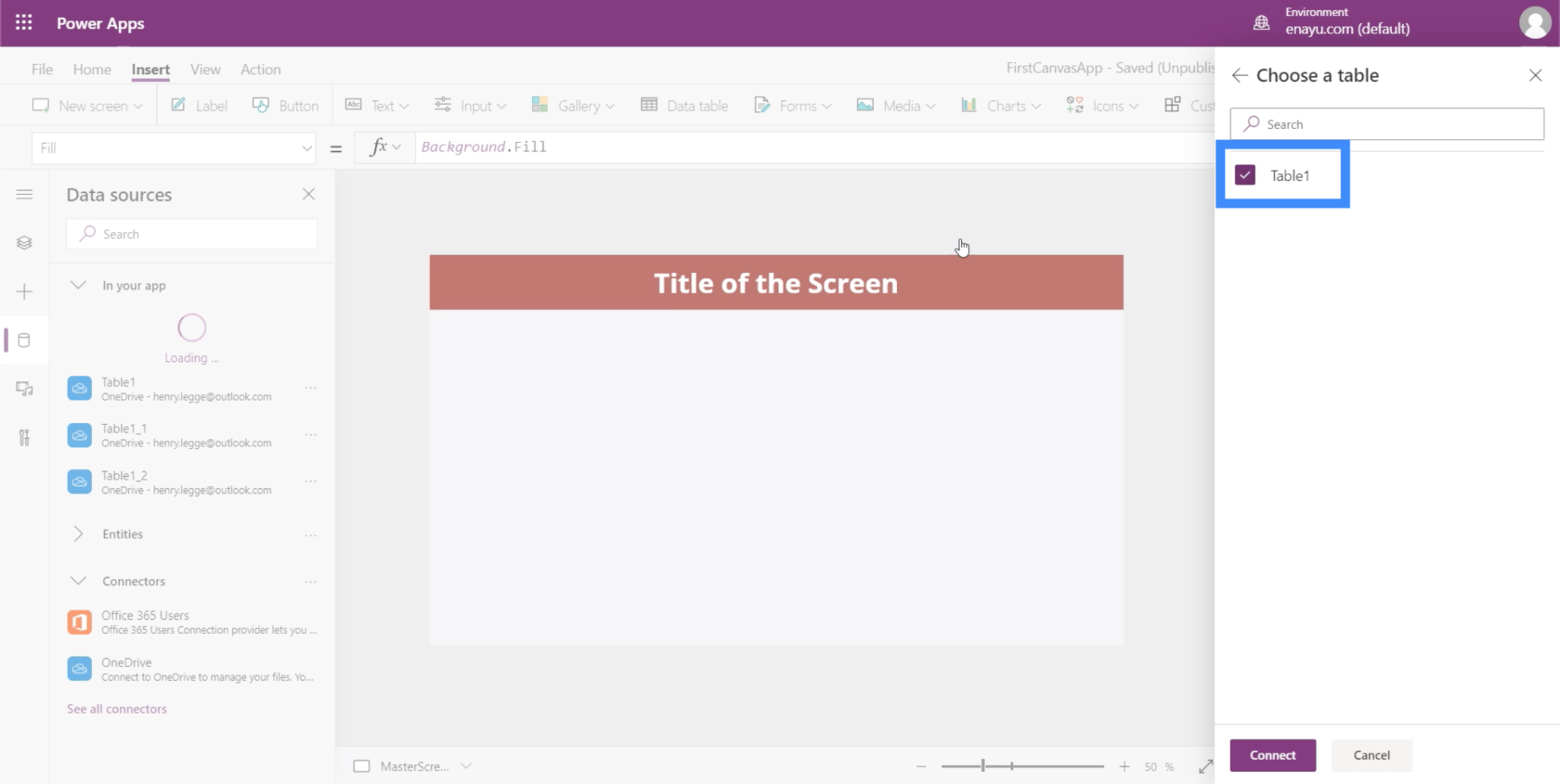 PowerApps 圖表、圖形和動態圖像