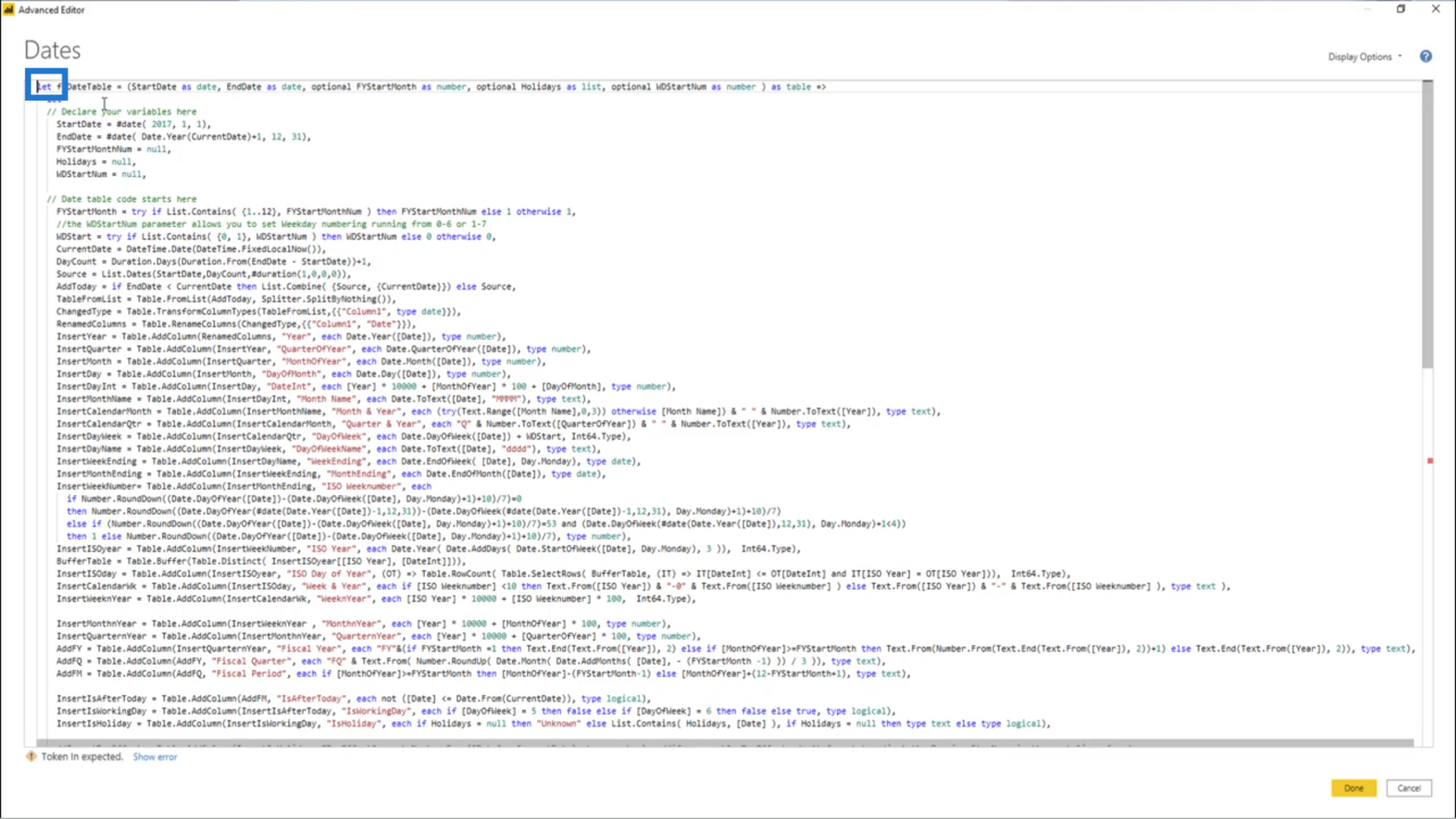LuckyTemplates で日付テーブル関数をテーブル クエリに変換する
