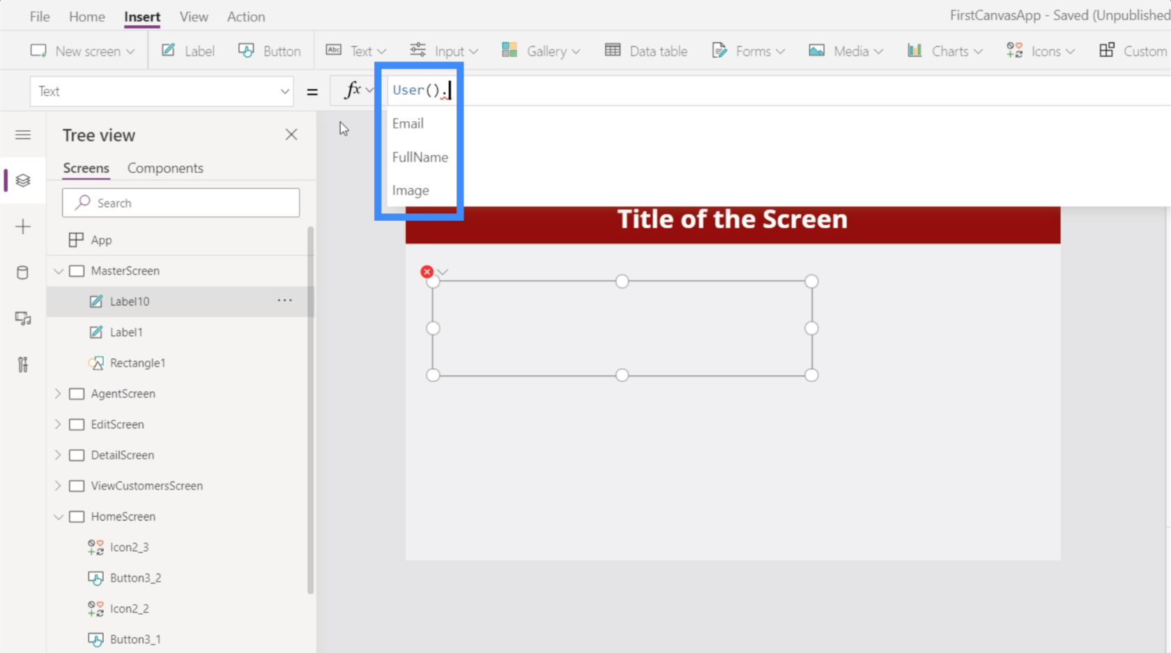 Power Apps 関数: User()、Today()、Now() の操作