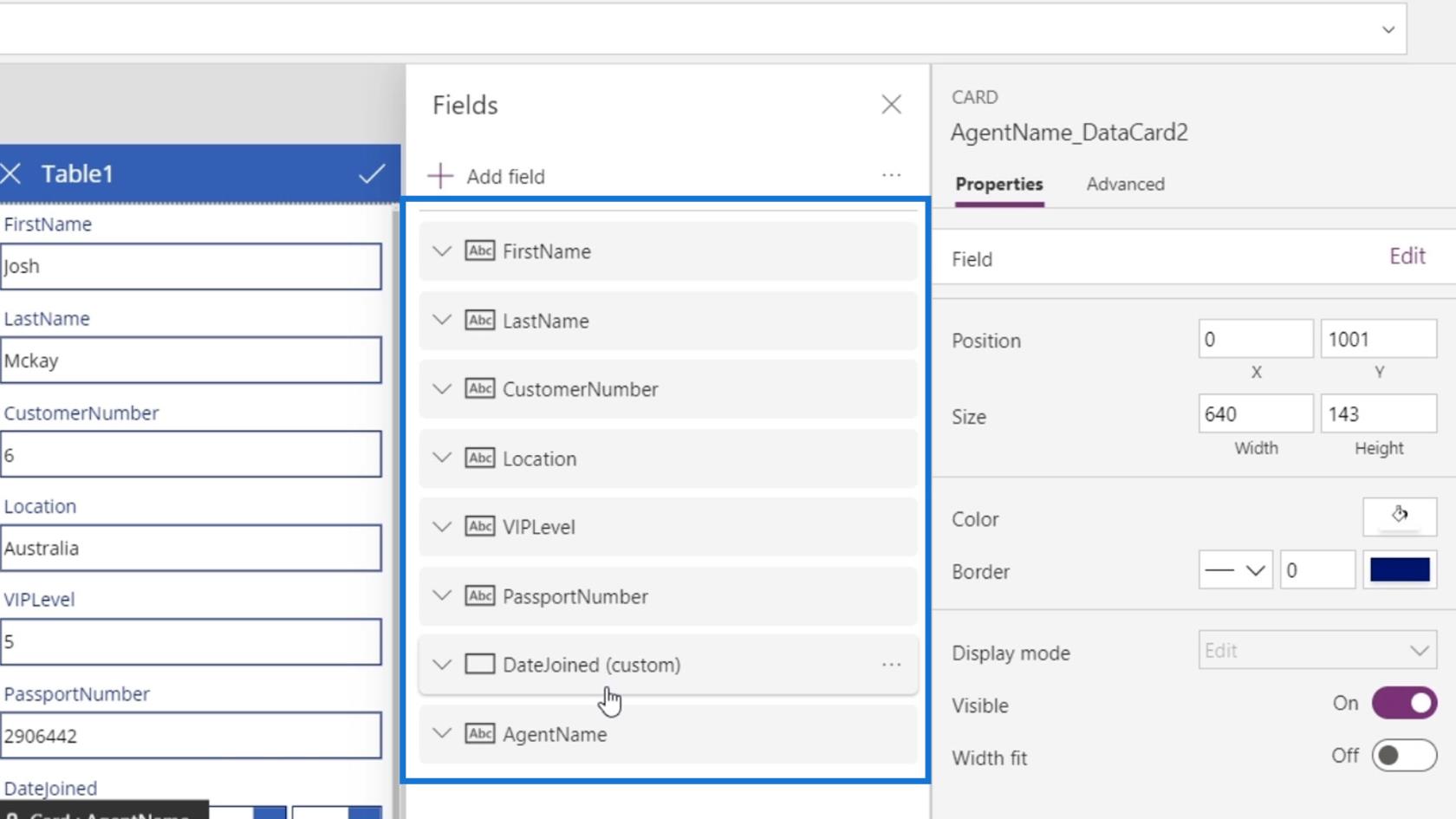 PowerApps 画面: 編集と更新