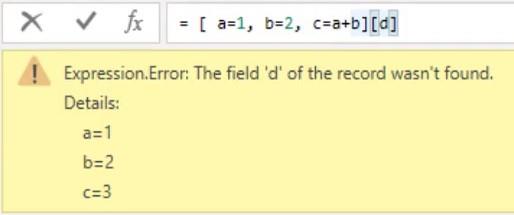 レコード値 – Power Query の構造化された値