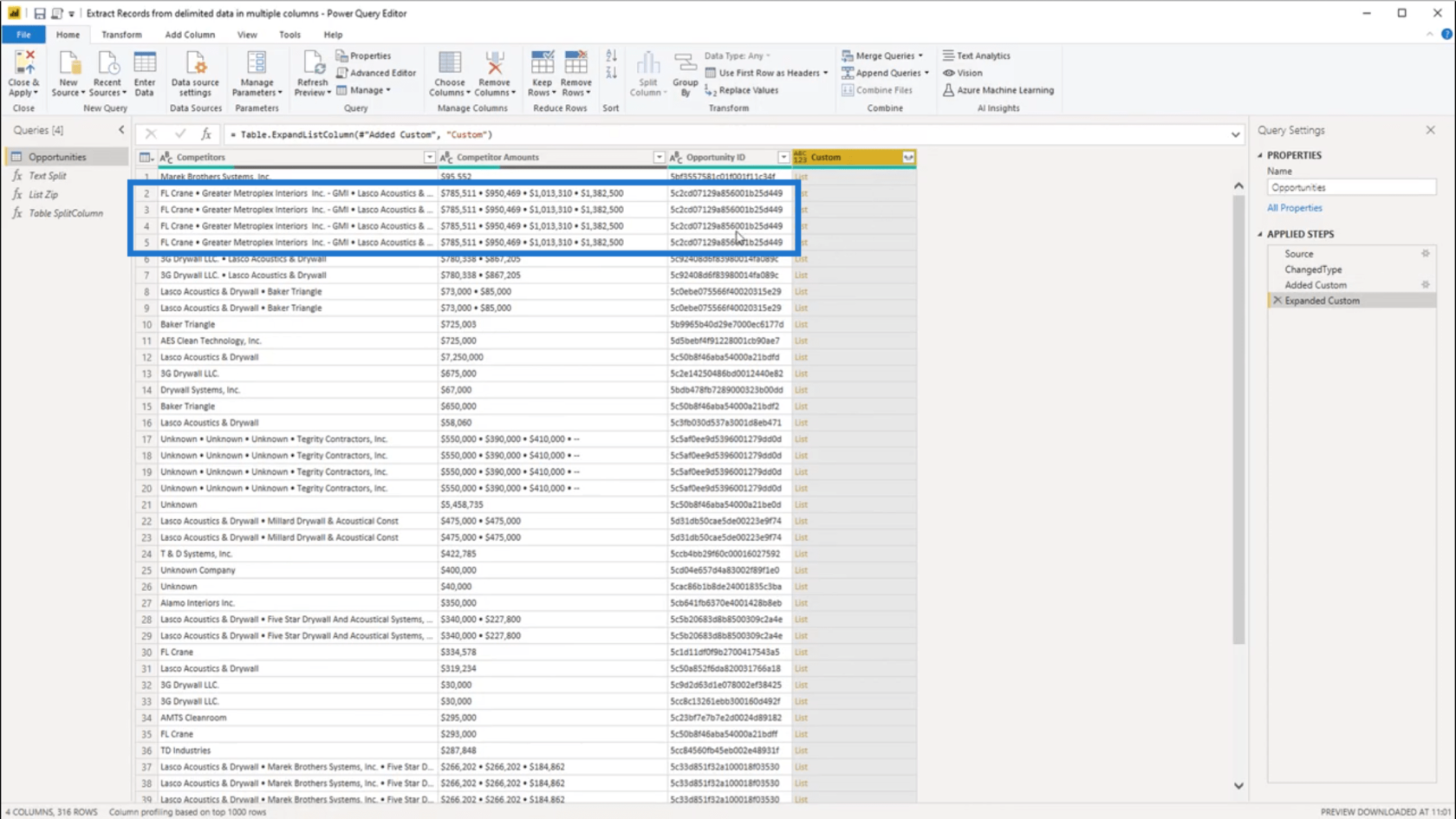 区切り文字で区切られたデータ – LuckyTemplates を使用したレコードの抽出