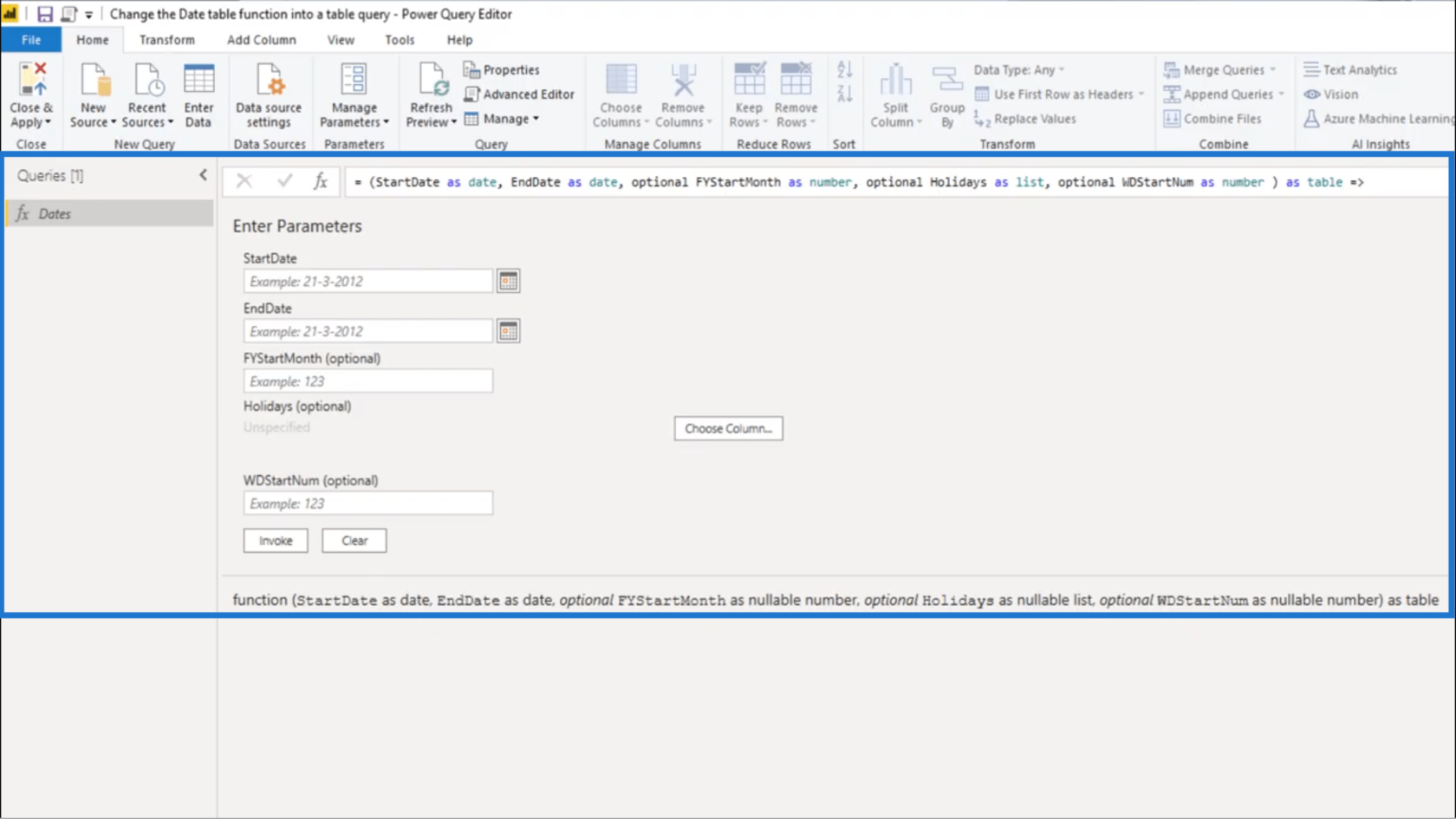 LuckyTemplates で日付テーブル関数をテーブル クエリに変換する