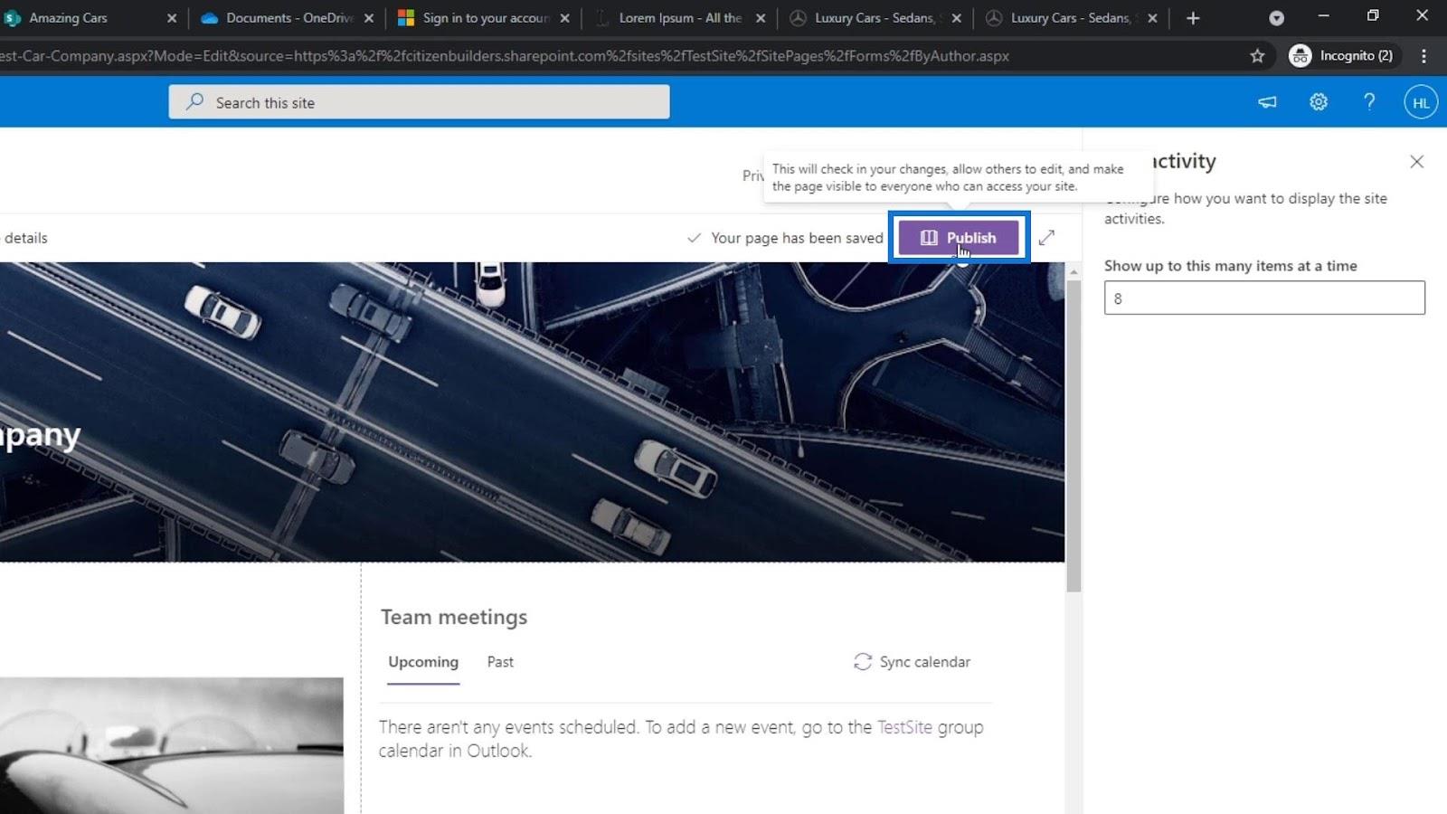 Übersicht und Erstellung der SharePoint-Homepage