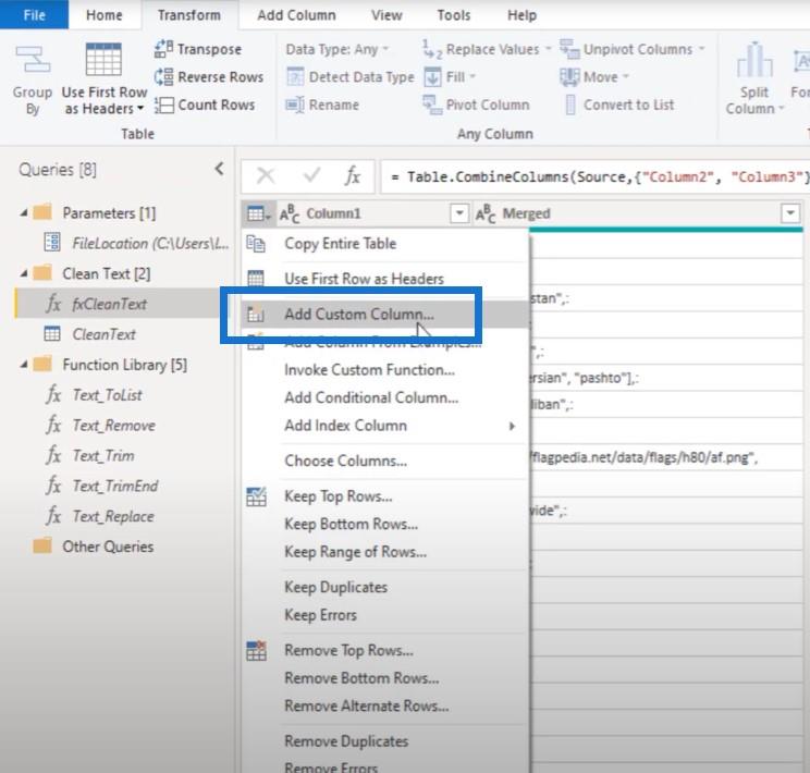 Power Query でのカスタム テキスト クリーニング関数の作成