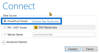 將 DAX Studio 連接到 LuckyTemplates 和 SSAS
