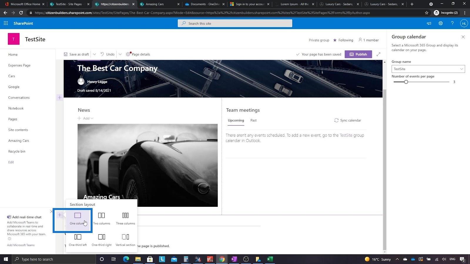 Übersicht und Erstellung der SharePoint-Homepage