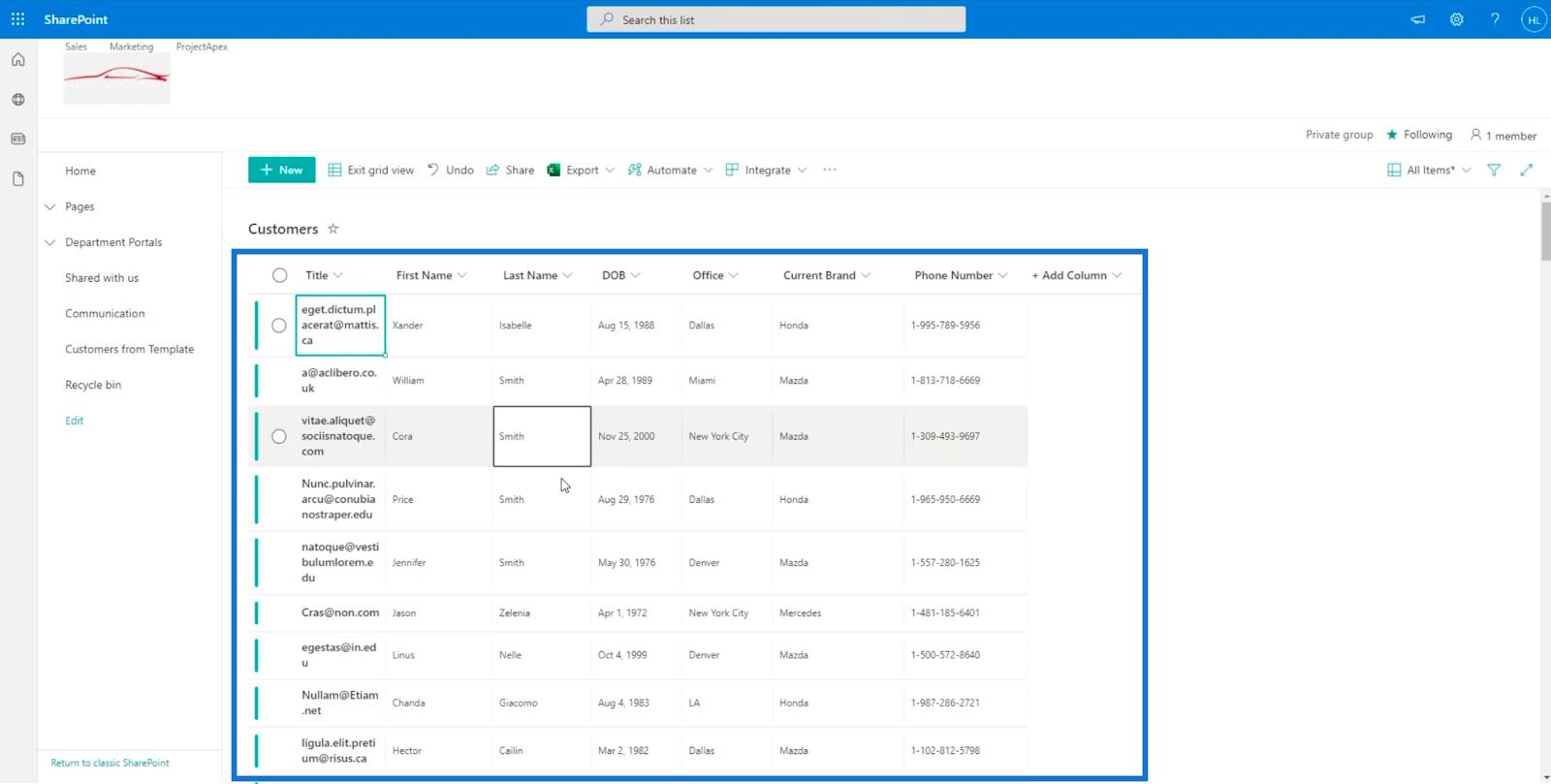 SharePoint リスト アイテム: 単一および複数のアイテムの編集