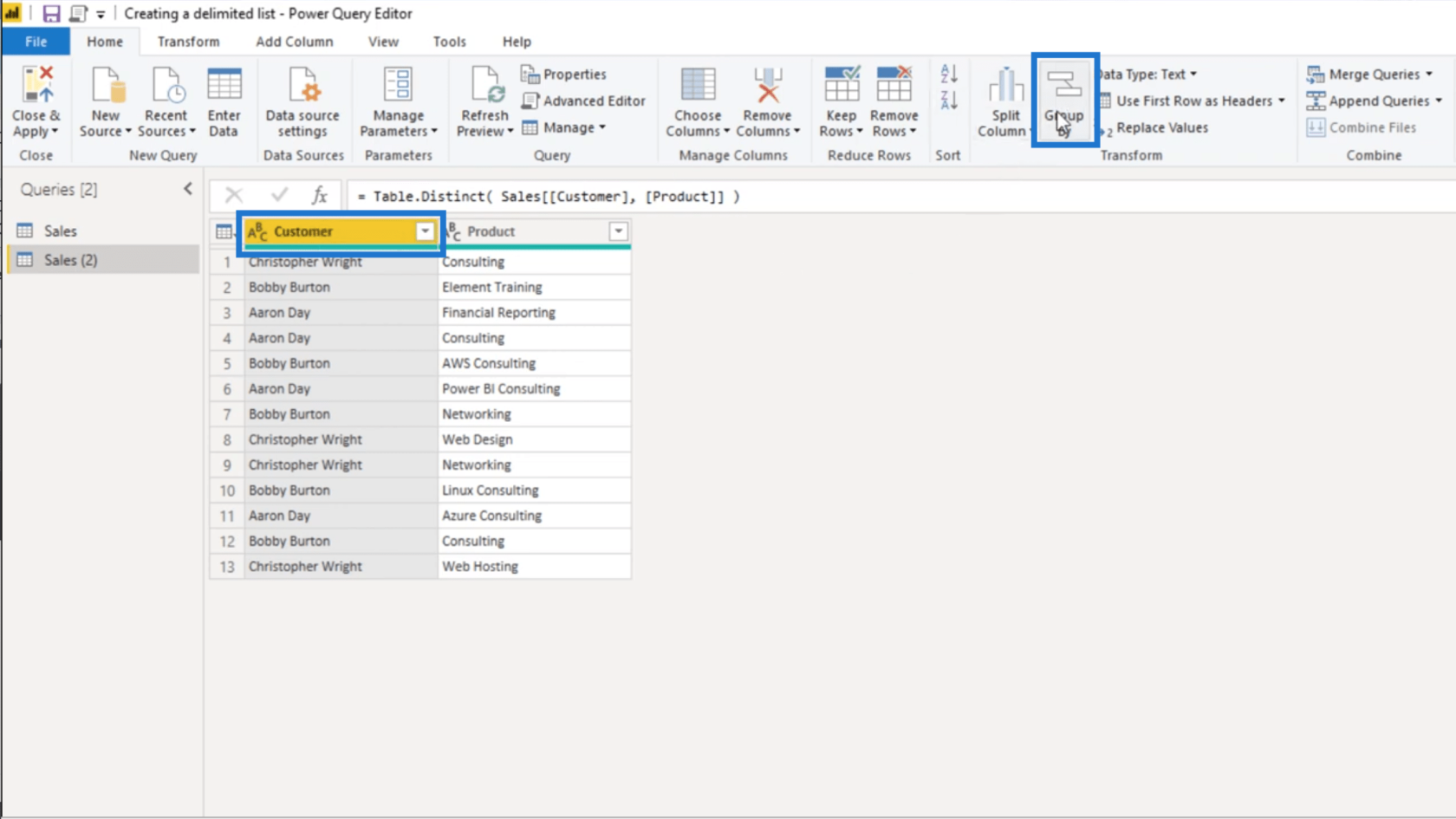 Power Query で区切りリストを作成する – クエリ エディターのチュートリアル