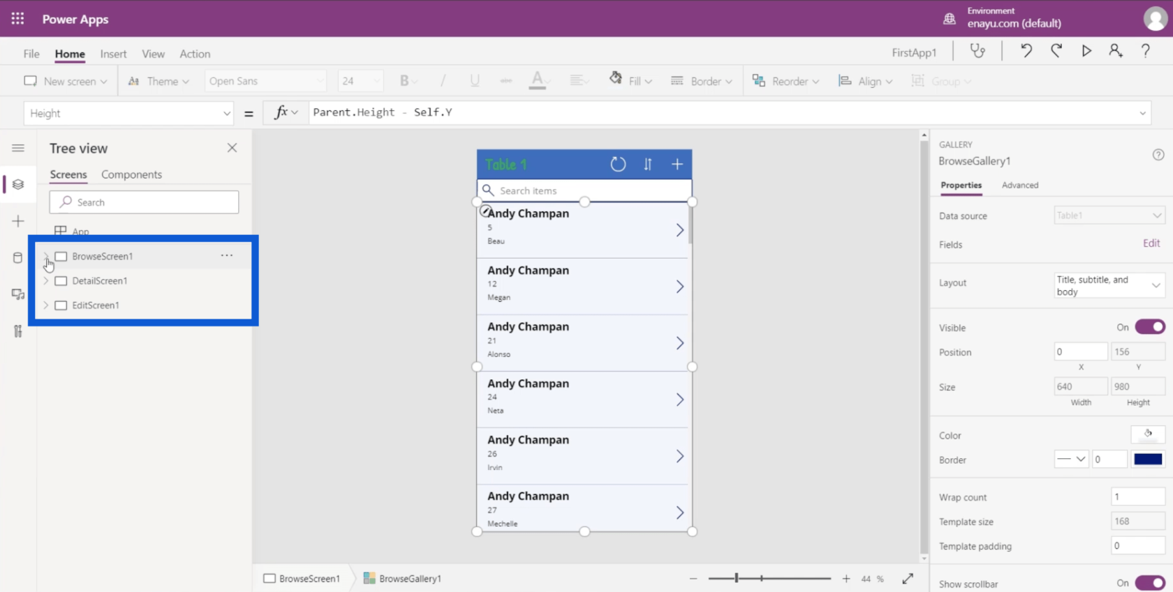 PowerApps ギャラリー: 概要