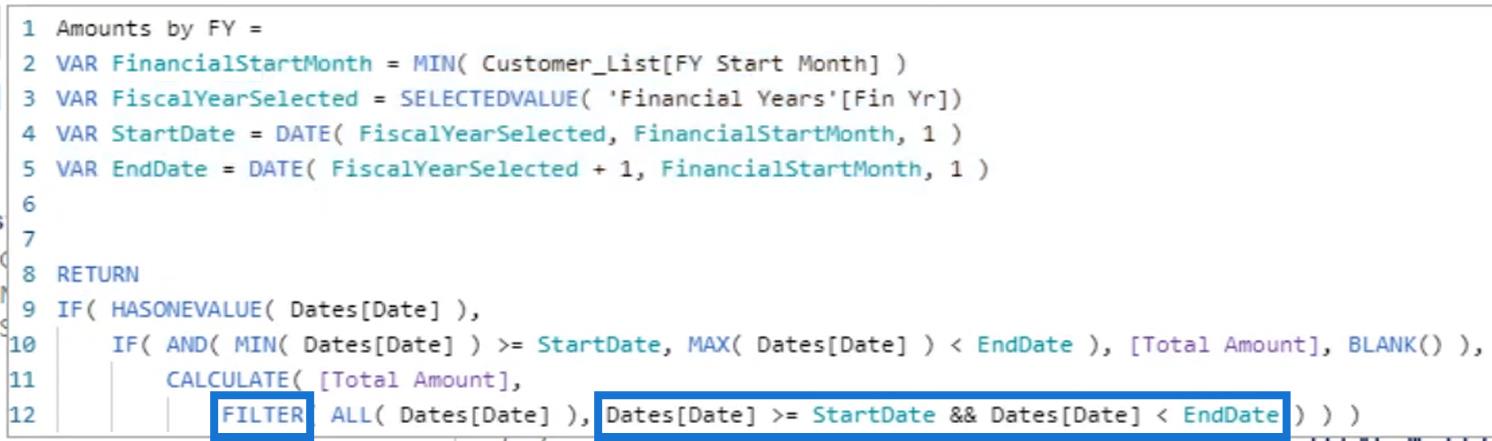LuckyTemplates レポートでの会計年度の動的フィルター処理