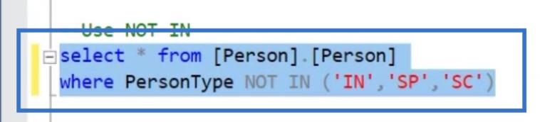 IN、NOT IN、LIKE、NOT LIKE を使用した SQL のフィルター