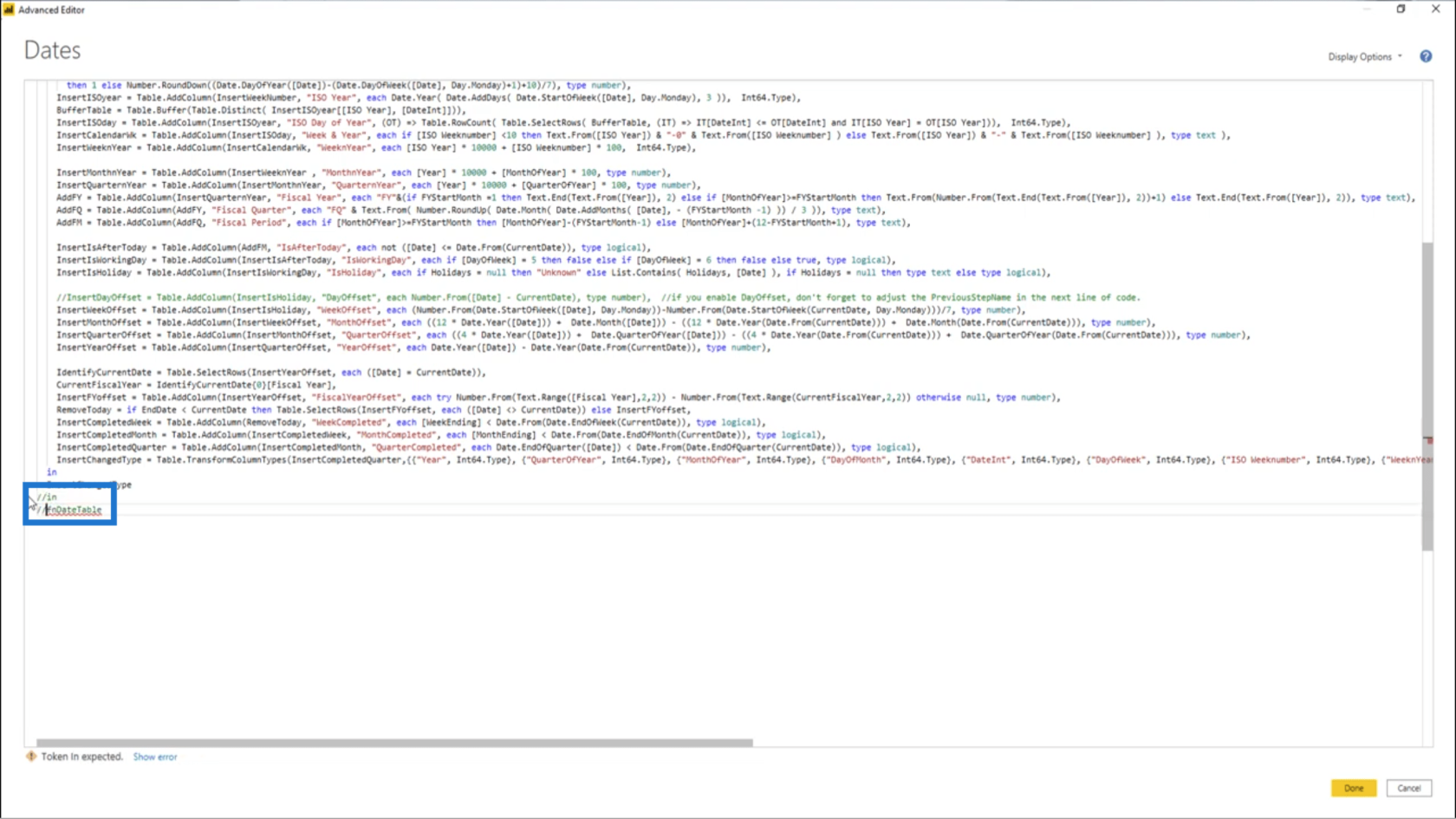 LuckyTemplates で日付テーブル関数をテーブル クエリに変換する