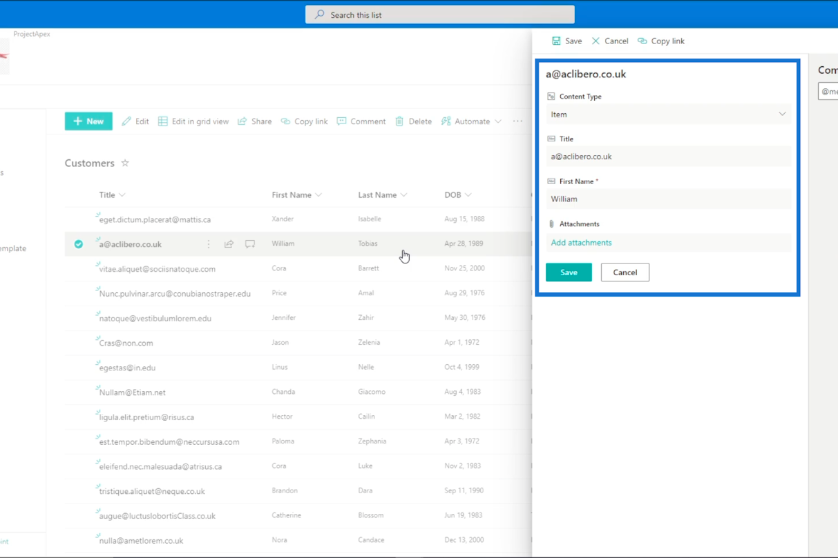 SharePoint リスト アイテム: 単一および複数のアイテムの編集
