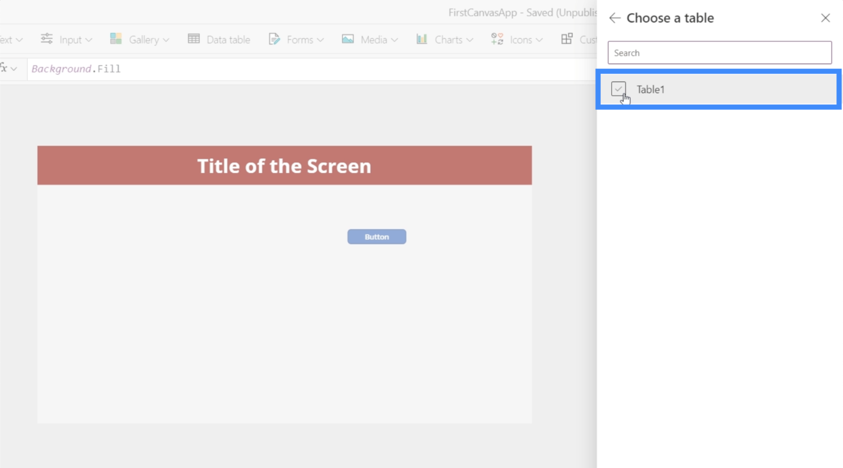 PowerApps 圖表、圖形和動態圖像