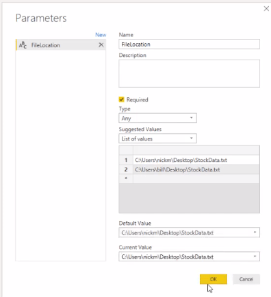 LuckyTemplates でクエリ パラメーターを使用してファイルの場所を変更する