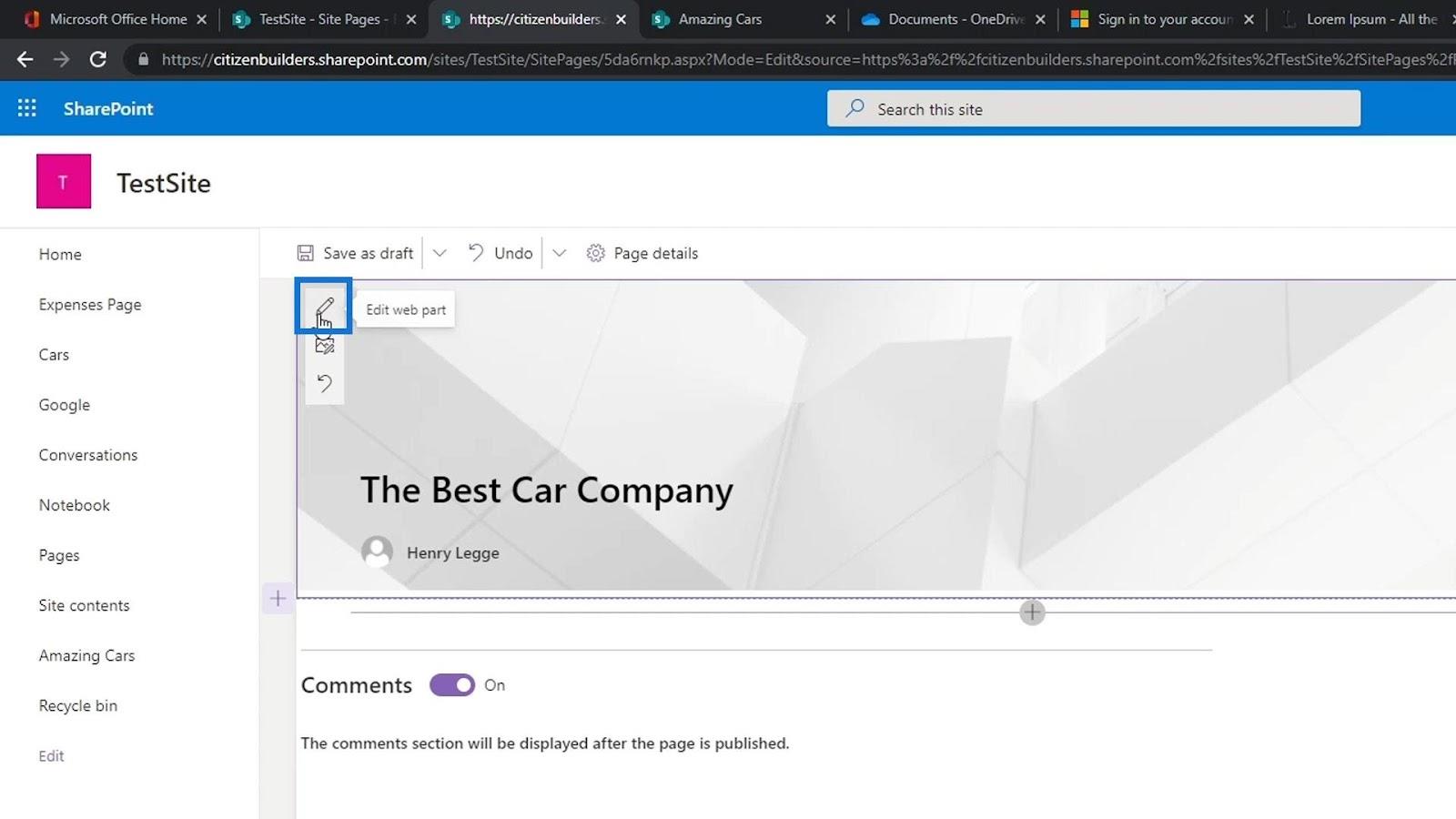 Übersicht und Erstellung der SharePoint-Homepage