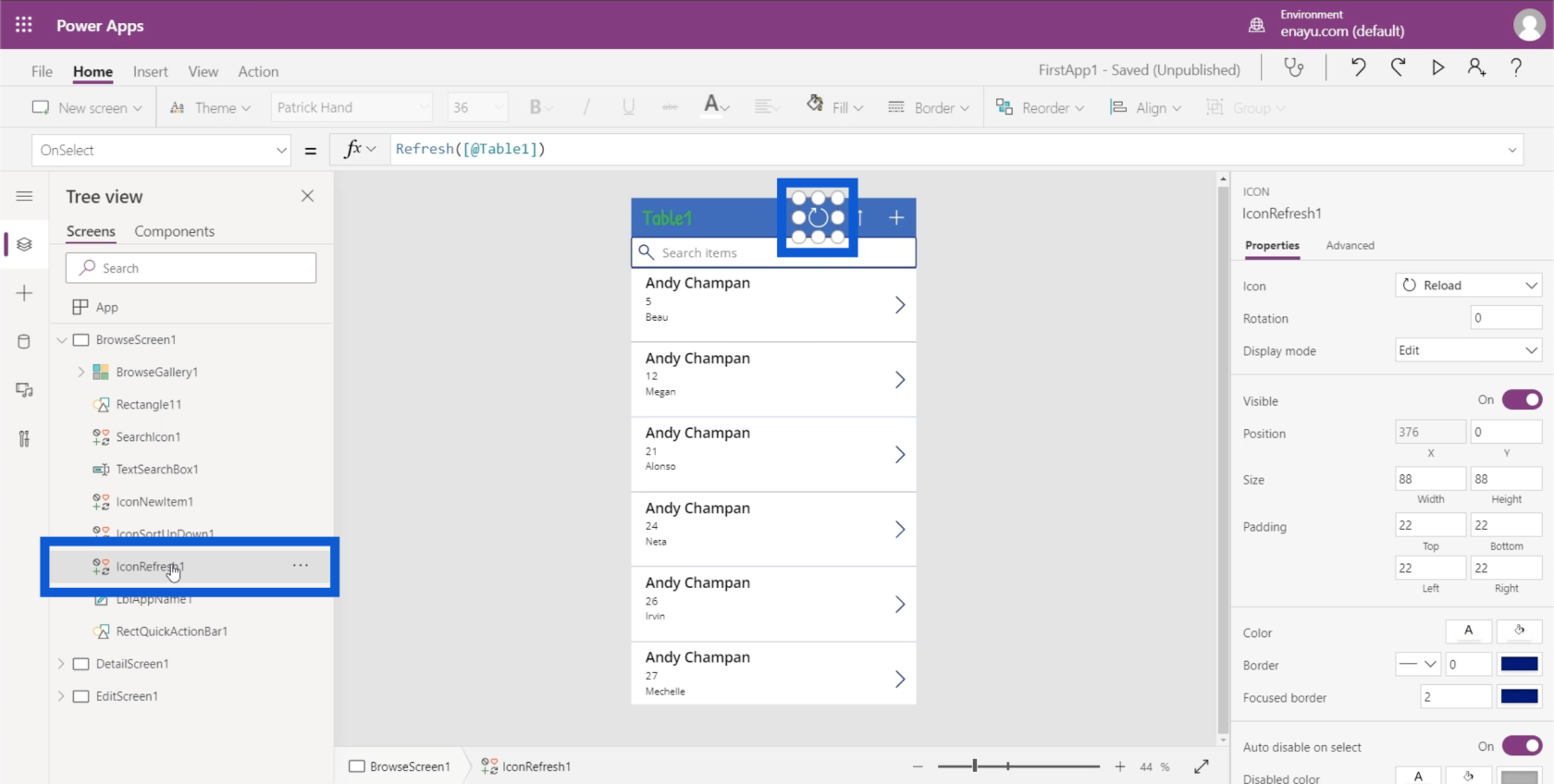 Power Apps 環境：正確設置應用程序元素
