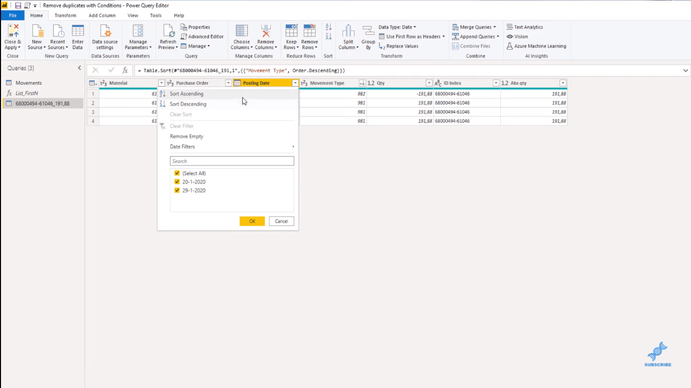 LuckyTemplates Power Query: removendo linhas duplicadas