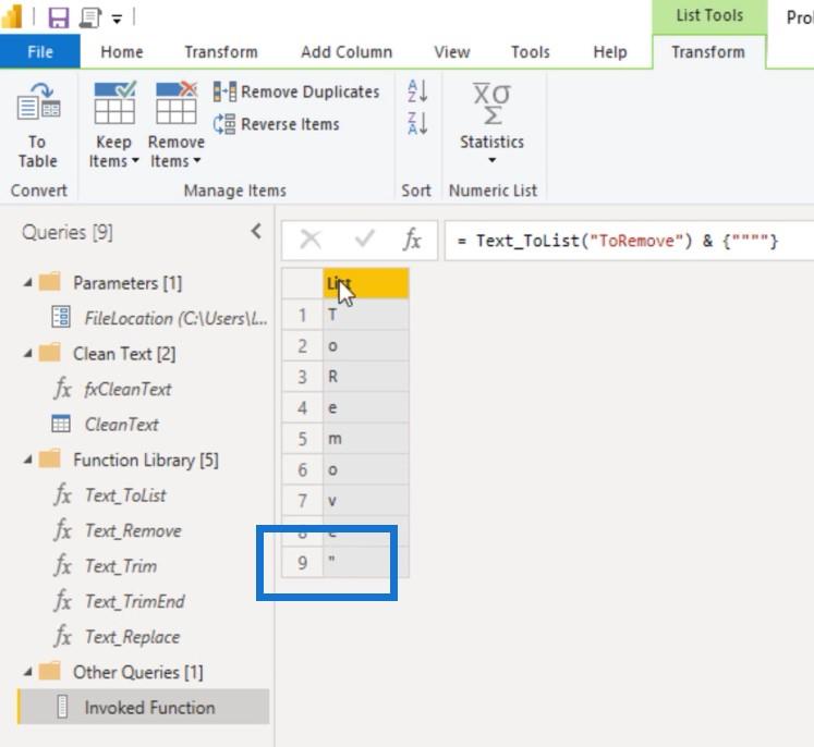 Power Query でのカスタム テキスト クリーニング関数の作成