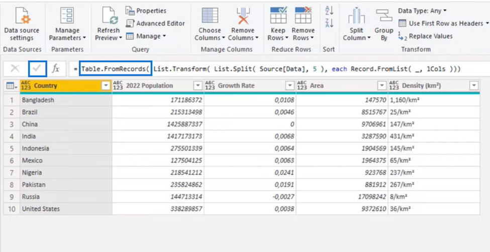 Задача Power Query Transform Column: данные из стека в упорядоченную таблицу