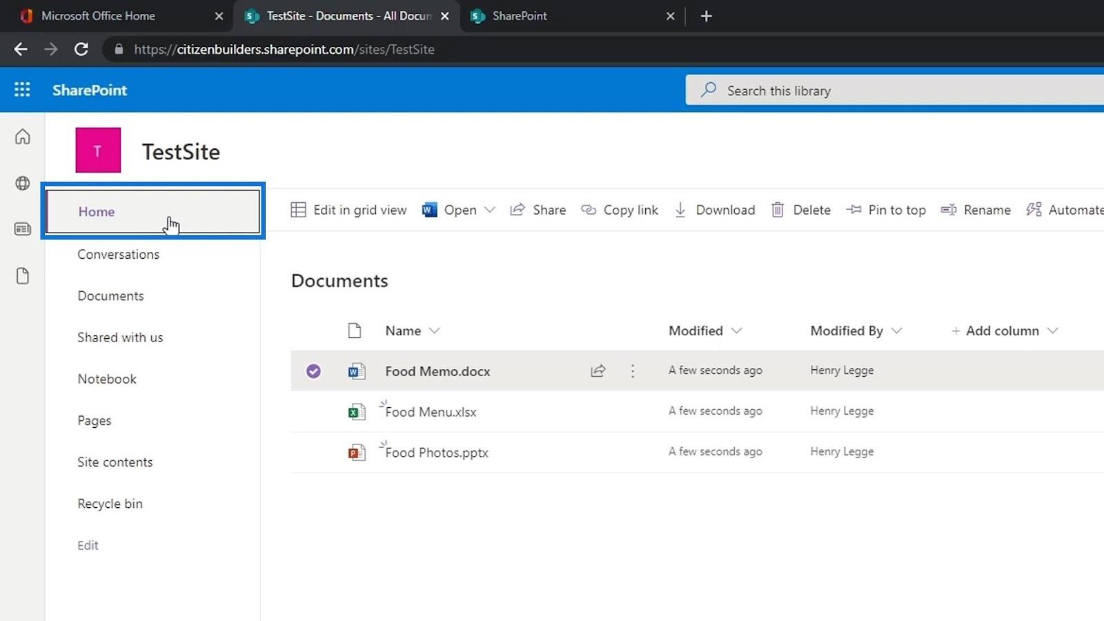 SharePoint 文檔庫 |  初學者教程