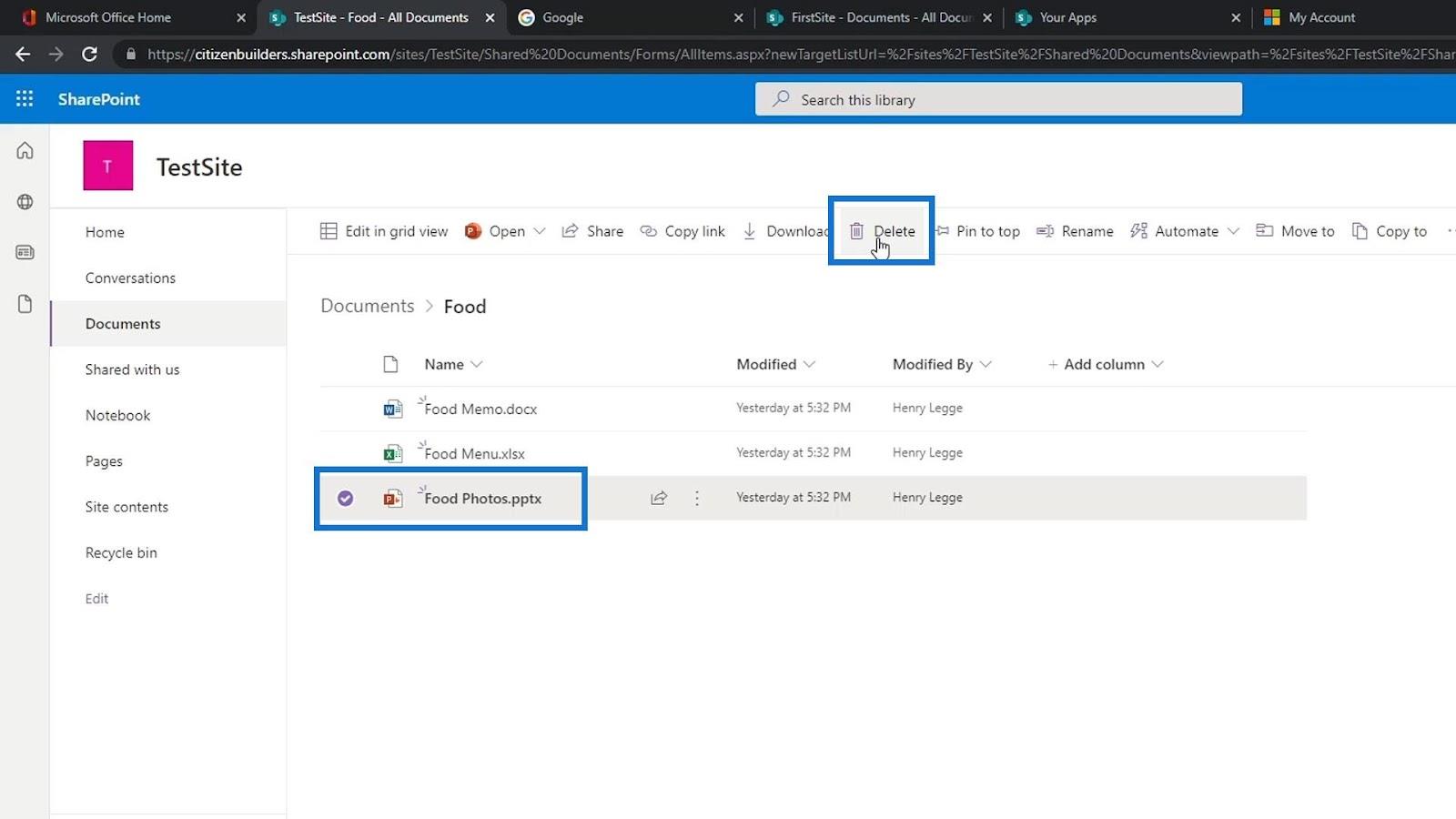 SharePoint 文檔庫 |  初學者教程