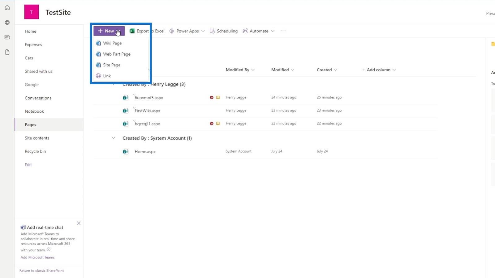 SharePoint 頁面 |  不同類型的介紹
