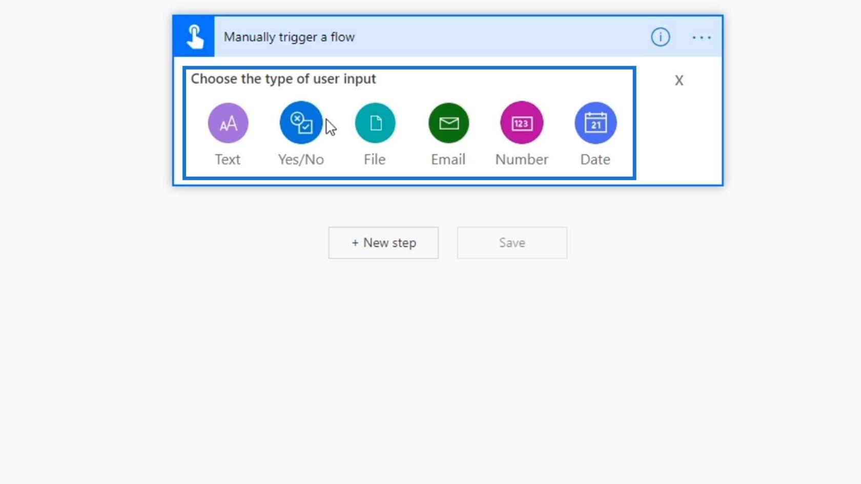 Microsoft Power Automate 中的工作流輸入
