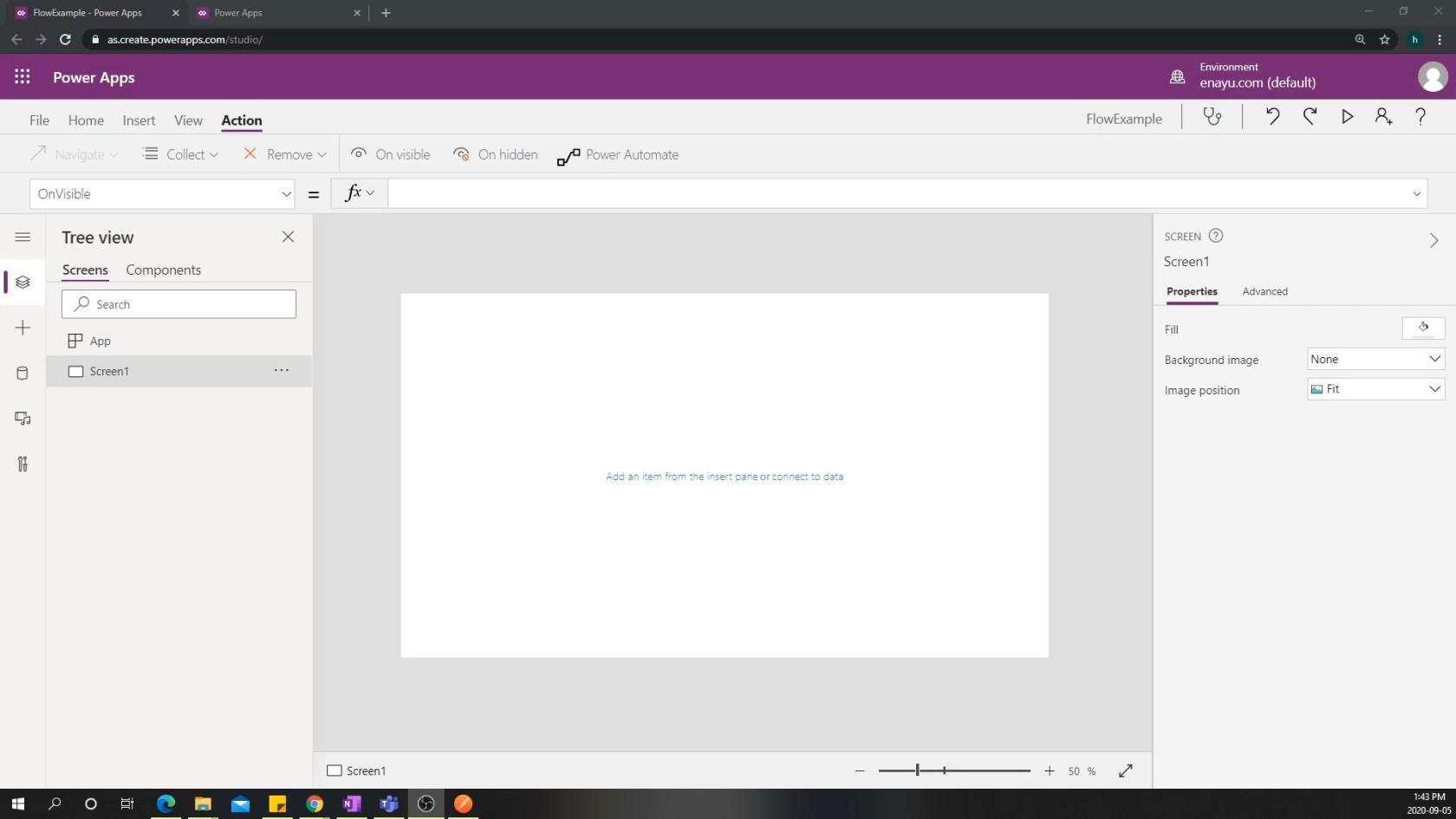 Microsoft Power Automate への PowerApps の統合