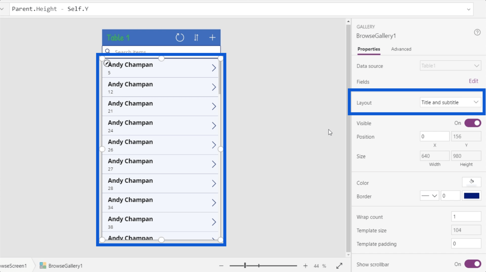 PowerApps ギャラリー: 概要