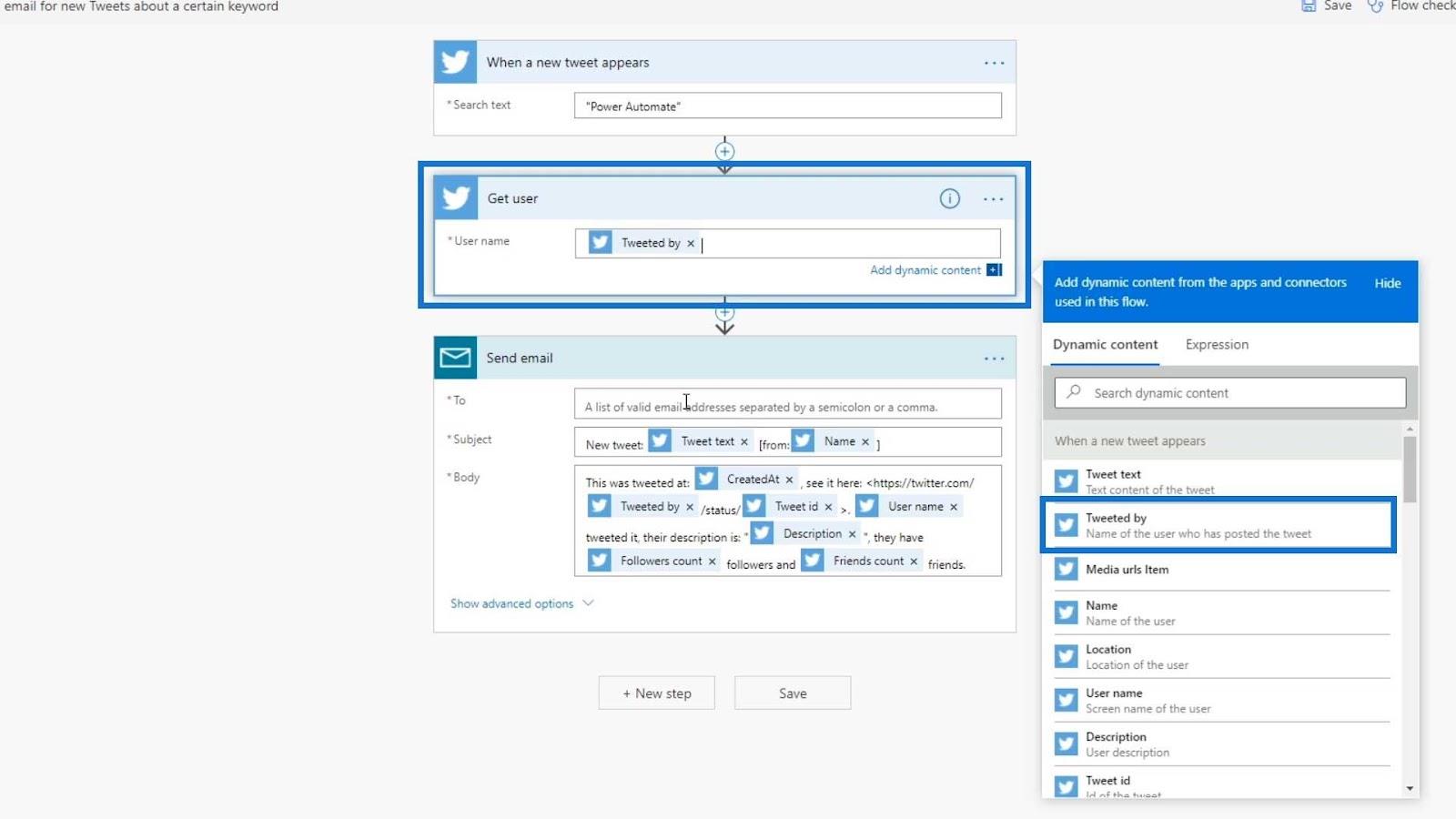 Microsoft Power Automate の自動化されたフロー