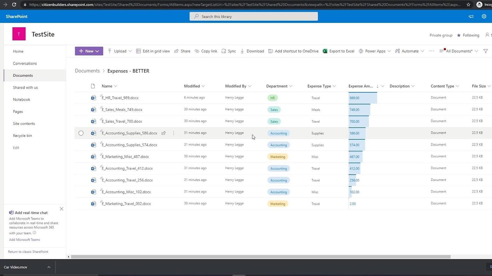 MS SharePoint ビュー |  作成と保存