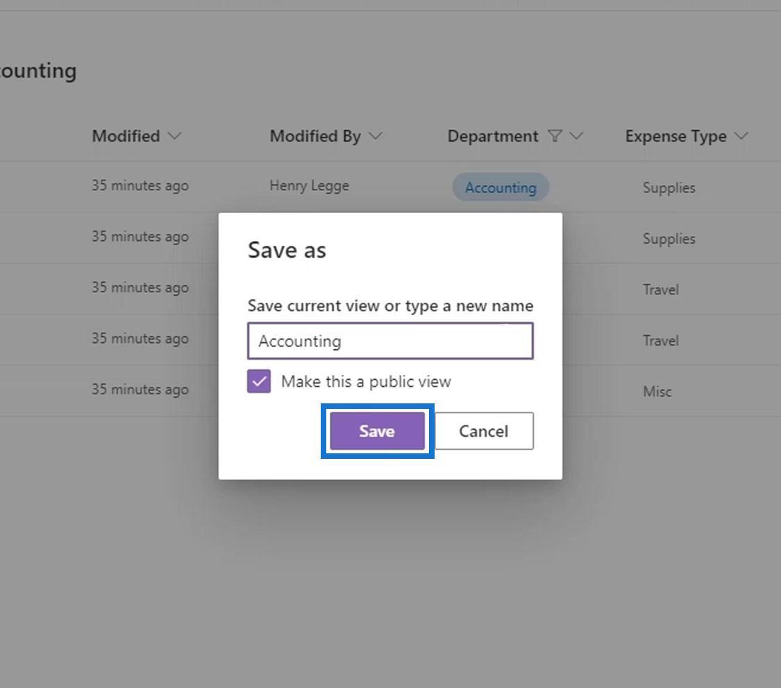 MS SharePoint ビュー |  作成と保存