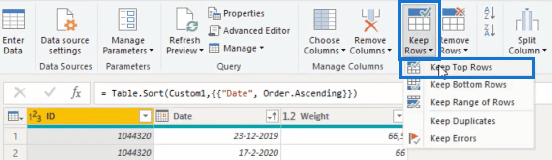 Création de valeurs pour chaque date à l'aide de la formule Power Query