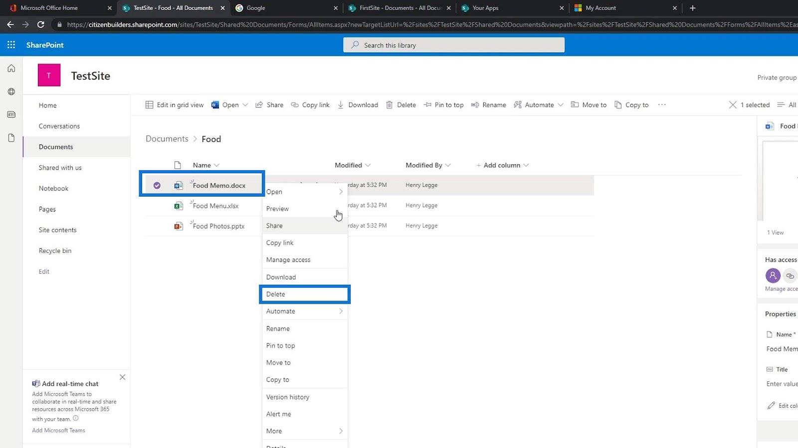 SharePoint 文檔庫 |  初學者教程