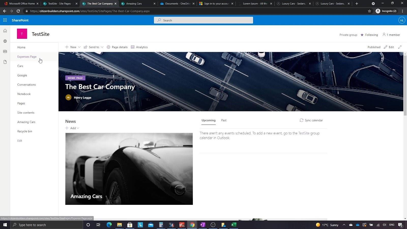 Übersicht und Erstellung der SharePoint-Homepage