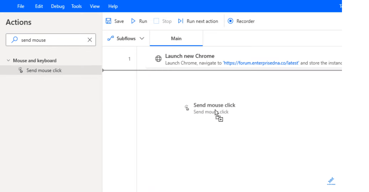Power Automate Desktop : comment utiliser la fonction Envoyer un clic de souris