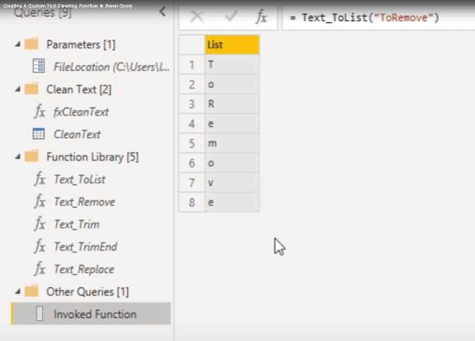 Power Query でのカスタム テキスト クリーニング関数の作成